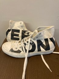 Converse Hit Top Spell Out Sneakers Mens 9 Womens 11 Black And White