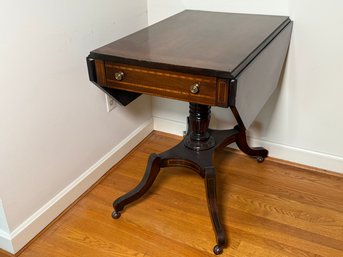 Antique Custom Mahogany Hepplewhite Duncan Phyfe Style Table With  Satinwood Inlay