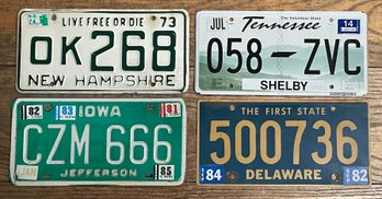 Four Vintage  License Plates