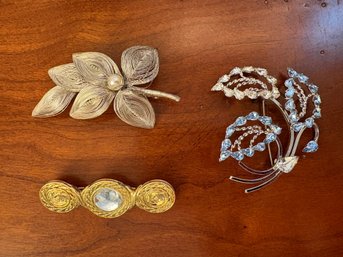 Mid Century Floral Art Brooches Including Sterling From Star-art