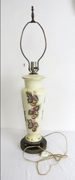 MCM Opaline Glass With Moriage Leafy Flowers Table Lamp