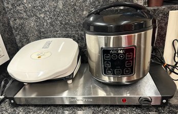 Ovente Buffet Server, George Foreman Grill & Aroma Rice Cooker