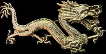 Vintage Asian Dragon Sterling Figural Brooch