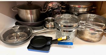 Pots & Pans & Double Boiler By Oxo, Berndes, Techef & More (Over 12 Pieces)