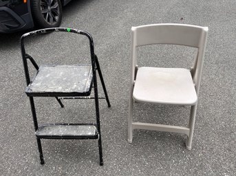 Step Stool & Folding Chair