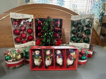 Boxes And Boxes Of Christmas Ornaments Plus A Tree