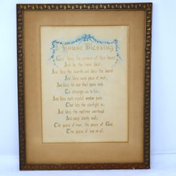 Custom Hand Carved Gilt Wood Framed 'A House Blessing' Print