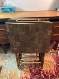 MCM SCHEIBE TV Table  Folding Trays Set Of 4 W/ Stand