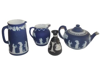 Four Piece Wedgwood Collection, Dark Blue & Black