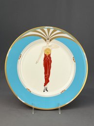 House Of ERTE  Luxe Turquoise And 24k Gold Server Plate MINT