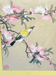 Beautiful Asian Art With Guilted Bamboo Frame