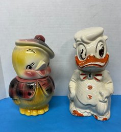 Vintage 1940s Disney Donald Duck & Friend Cookie Jars D-62