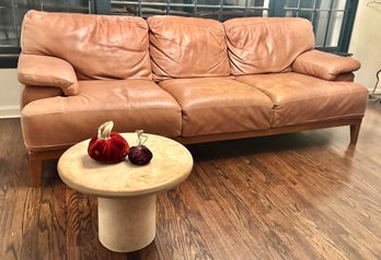 Vintage Chateau D'Ax Leather Sofa In Cognac