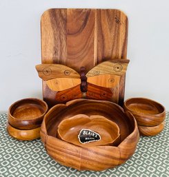 Pair Of BLAIRS AT WAIKIKI Monkey Pod Bowls And More!