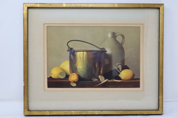 Gilt Framed 'Brass And Lemons' Print By Robert Douglas Hunter