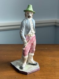 Early Royal Worcester Pearl Wear Or Porcelain Figurine Of A Flemish Style Townsman
