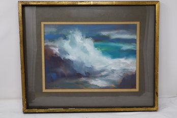 Gilt Framed Untitled Seascape Print By Romanos Rizk