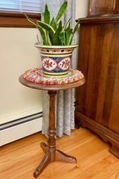 Vintage Ethan Allen Round Pedestal Side Table