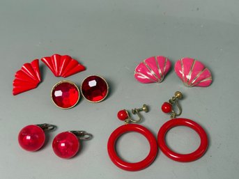 Vintage Red & Pink Earrings