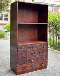 A Gorgeous Campaign Style Wall Unit Or Bar By Baker Furniture - Versatile And In Two Pieces!