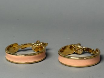 Pretty Pair Of Enamel Trifari Earrings