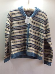 Talbots Size S Blue Trimmed Sweater #1