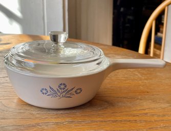 CORNING WARE Vintage Blue Cornflower 1 Pint Saucepan P-81-B With Glass Lid