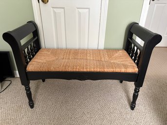 Wicker And Wood Bed Bench .