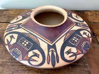 Chakoptewa( Micheal Hawley)  Signed Polychrome Pottery Vessel