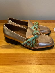 Jeffrey Campbell Loafer Bollero Scarf Gold Rose Size 7