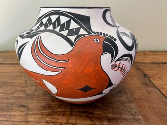 W. Aragon  Acoma Polychromatic Pottery, Signed
