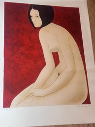 Raphael Soyer Attributed Ink Nude Study And Signed Limited-Edition Reclining Nude Print