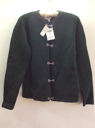 Talbots Green Button Up Sweater #3