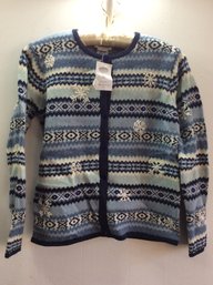 Talbots Size Small Blue Striped Sweater #4