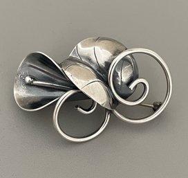 Joseph Masaniello Sterling Calla Lily Brooch Pin, 10.3g