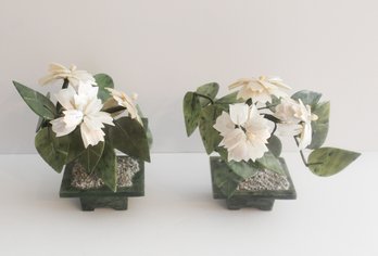 Pair Of Chinese Hardstone Gem Trees