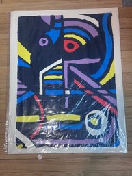 Signed Limited-Edition Geometric Abstract Serigraph, 17/200