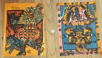 Norman Lalibert 'The Tarot' Folio Lithographs  The Chariot VII And Wheel Of Fortune X
