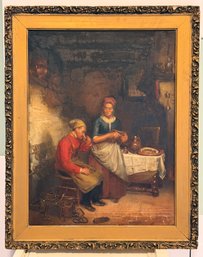 Antique 19th Century European Genre Scene Painting