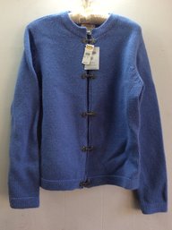 Talbots Size S Blue Button Up Sweater #6