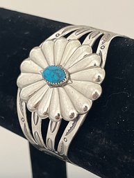 Vintage Bell Nickel Silver Cuff Bracelet, 29.4g