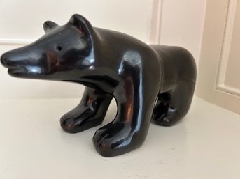 Signed Santa Clara Pueblo Signed Carved Bear