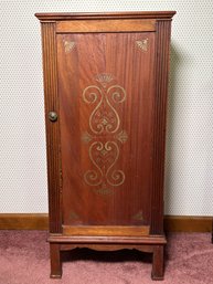 A Beautiful Vintage Hand Painted Ice Chest Cabinet