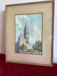 Monterrey Mexico Framed Watercolor