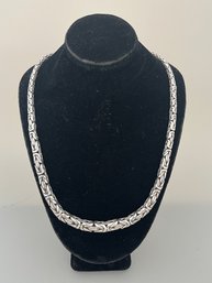 Heavy Sterling Byzantine Graduated Chain Necklace, BA Suarti, 58.7g