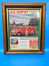 1950s DeSoto  Advertisement Framed Behind Glass
