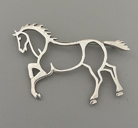 Belinda Woody NA Sterling Horse Pin, 8.9g