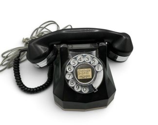 Vintage Automatic Electric Monophone Black Rotary Dial Telephone