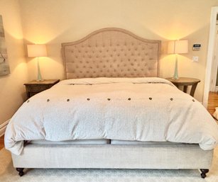 Custom Tufted King Upholstered Bedstead - Purchased At Country Willow