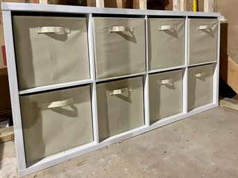 An 8 Cube Storage Unit With Fabric Bins